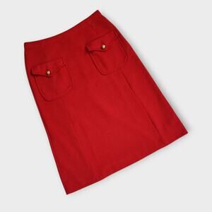 Koret of California Vintage Skirt 60s 70s Womens 0 XS  Red Retro Mod Preppy